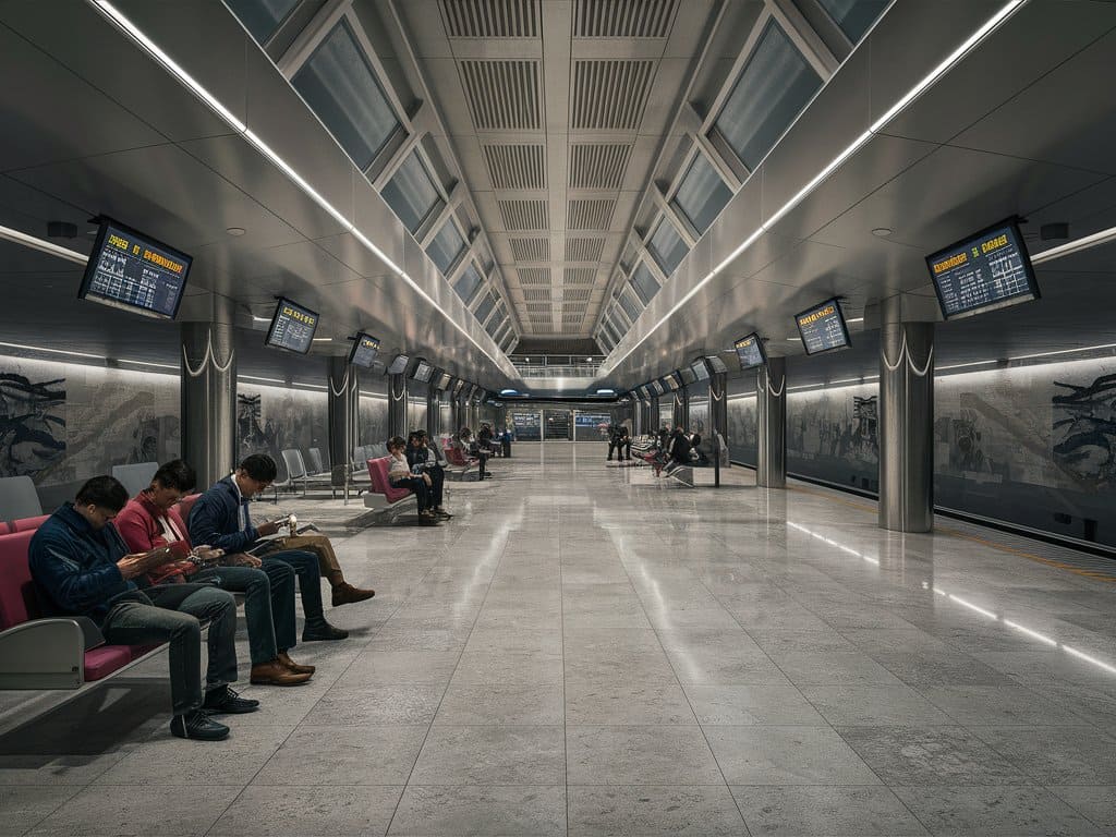 l'intérieur d'une gare de métro